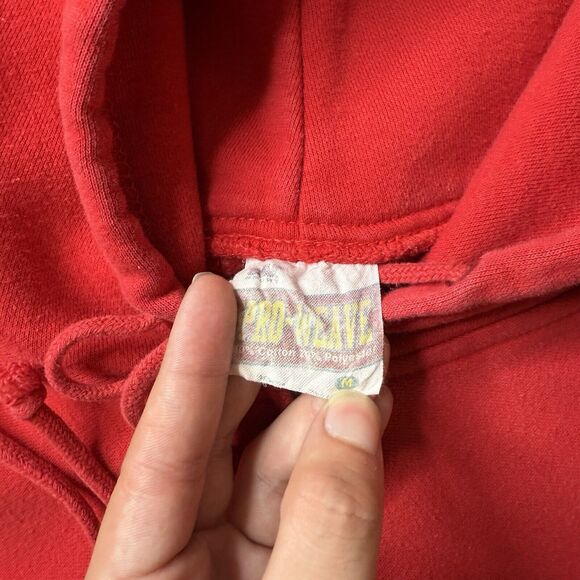 Boston Red Pullover Hoodie Sweater Size Medium Long Sleeve Pro Weave Drawstring - Picture 3 of 6